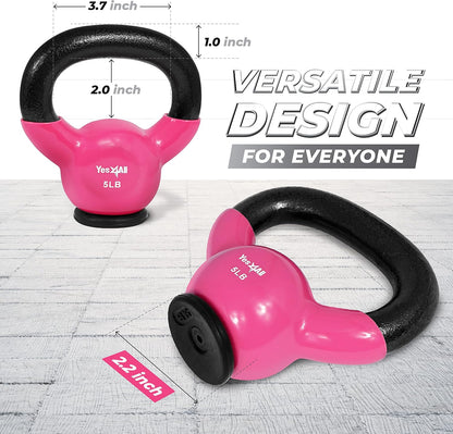 Kettlebells Rubber Base, Kettlebell Set for Women, Strength Training Kettlebells Weights (10-65 Lbs)