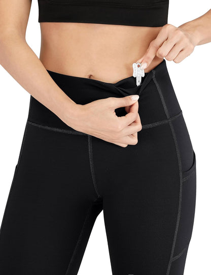Women's High-Waisted Compression Leggings with Pockets for Tummy Control and Workout