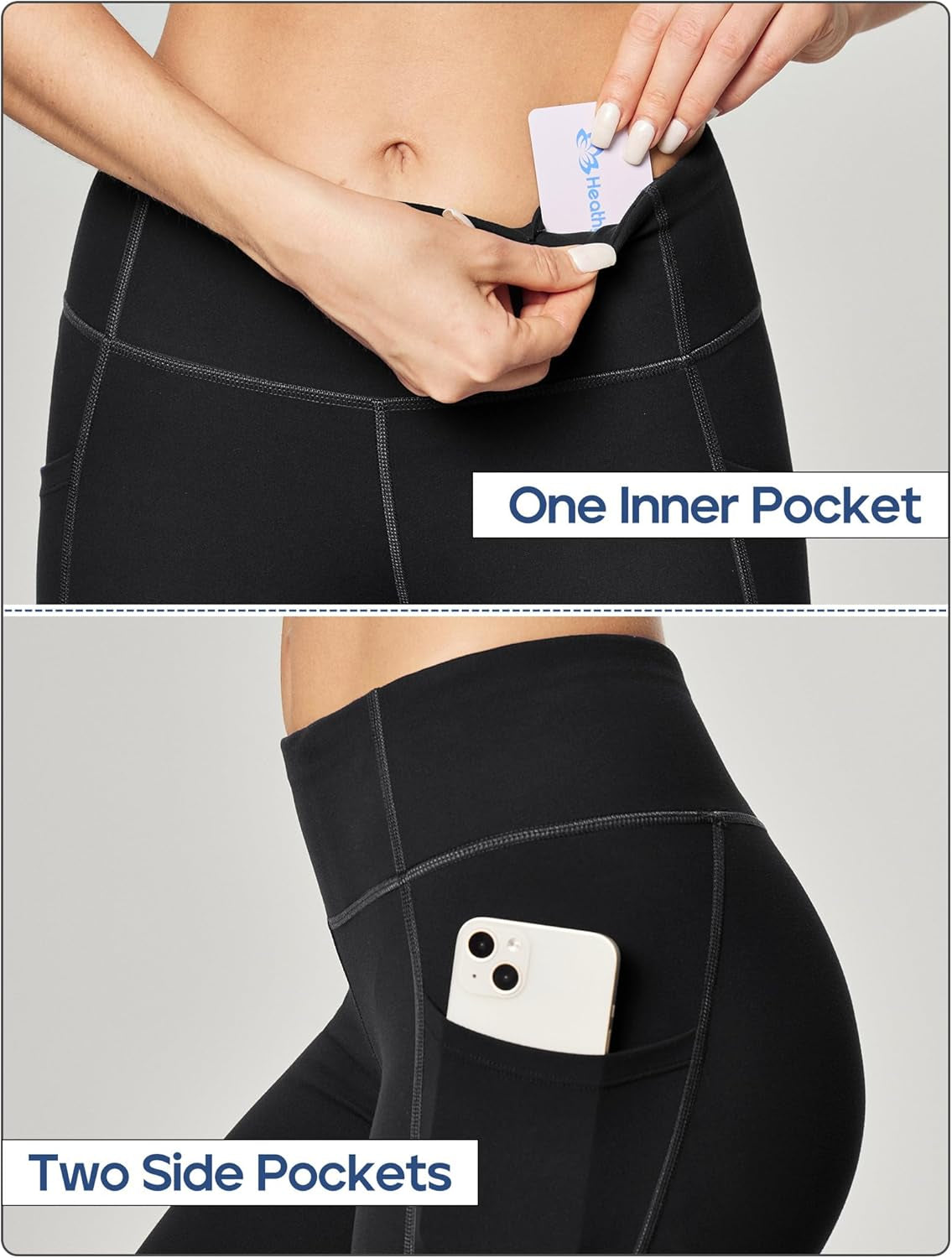 Women's High-Waisted Compression Leggings with Pockets for Tummy Control and Workout