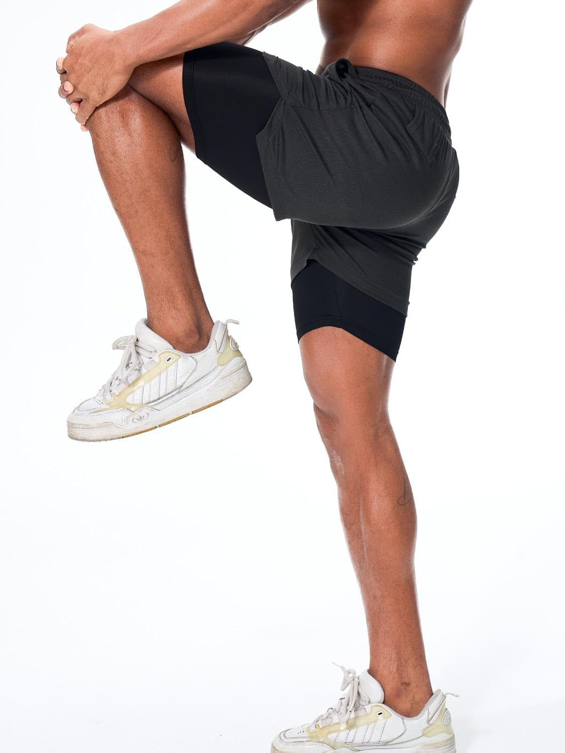 Mens Running Shorts，Workout Running Shorts for Men，2-In-1 Stealth Shorts， 7-Inch Gym Yoga Outdoor Sports Shorts